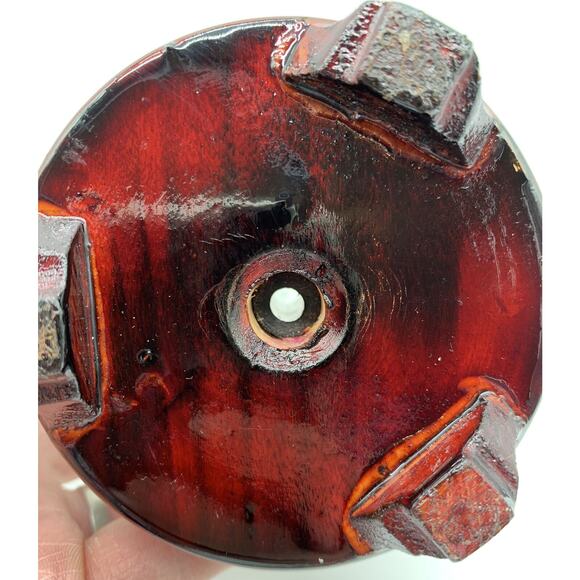 Vntg Chinese Reverse Hand Painted Crystal Ball Rotating Stand Birds Signed - Picture 7 of 8